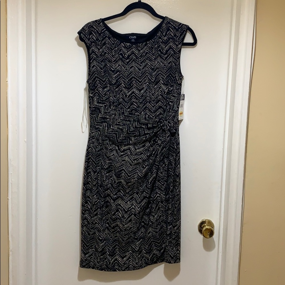 Chaps black and white dress